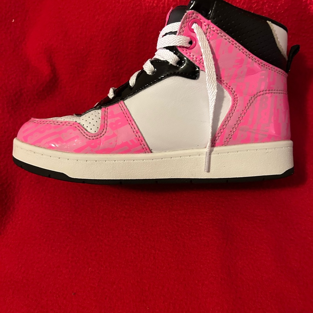 Barbie Pink and White High-Top Sneakers
